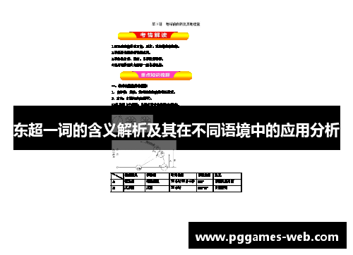 东超一词的含义解析及其在不同语境中的应用分析 东超一词的含义解析及其在不同语境中的应用分析